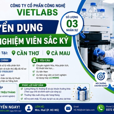 VIETLABS TUYỂN DỤNG – THỬ NGHIỆM VIÊN SẮC KÝ-CẦN THƠ